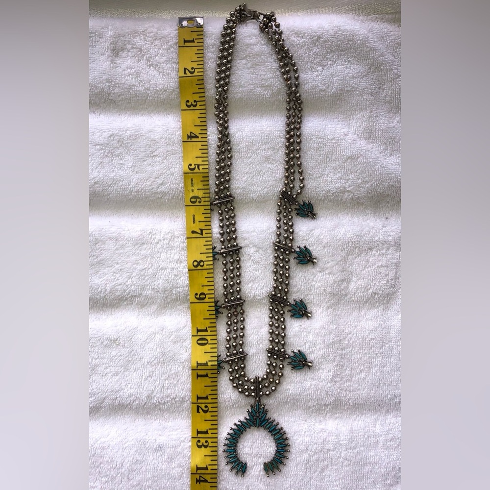 Goldette Vintage Elegant Blue Beaded Necklace Size Large Faux Turquiose 1960’s. - Picture 5 of 7